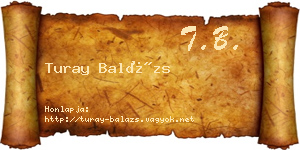 Turay Balázs névjegykártya