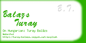balazs turay business card
